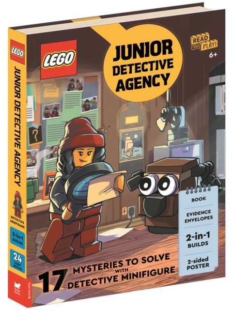 LEGO® Books: Junior Detective Agency (with detective minifigure, dog mini-build, 2-sided poster, play scene, evidence envelopes and LEGO elements)-9781837250134