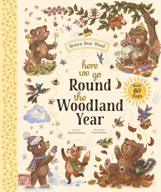 Brown Bear Wood: Here We Go Round the Woodland Year : A Lift-the-Flap Book (With Over 60 Flaps)-9781917768221